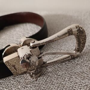 Brighton Reversible Black/Brown Leather Belt - Small